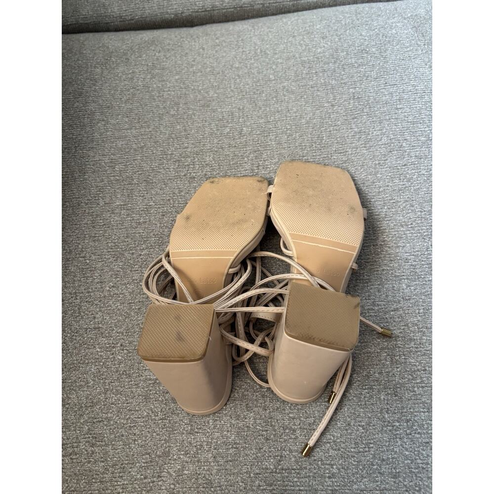 Nude Feminine Romantic Quiet Luxury Strappy Heels Women’s Size 6.5 - Picture 4 of 4
